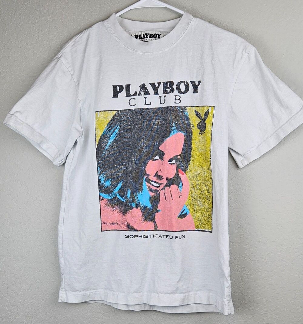 Playboy by Pacsun Womens Small Playboy Club Vintage/Retro Looking T-shirt Cotton